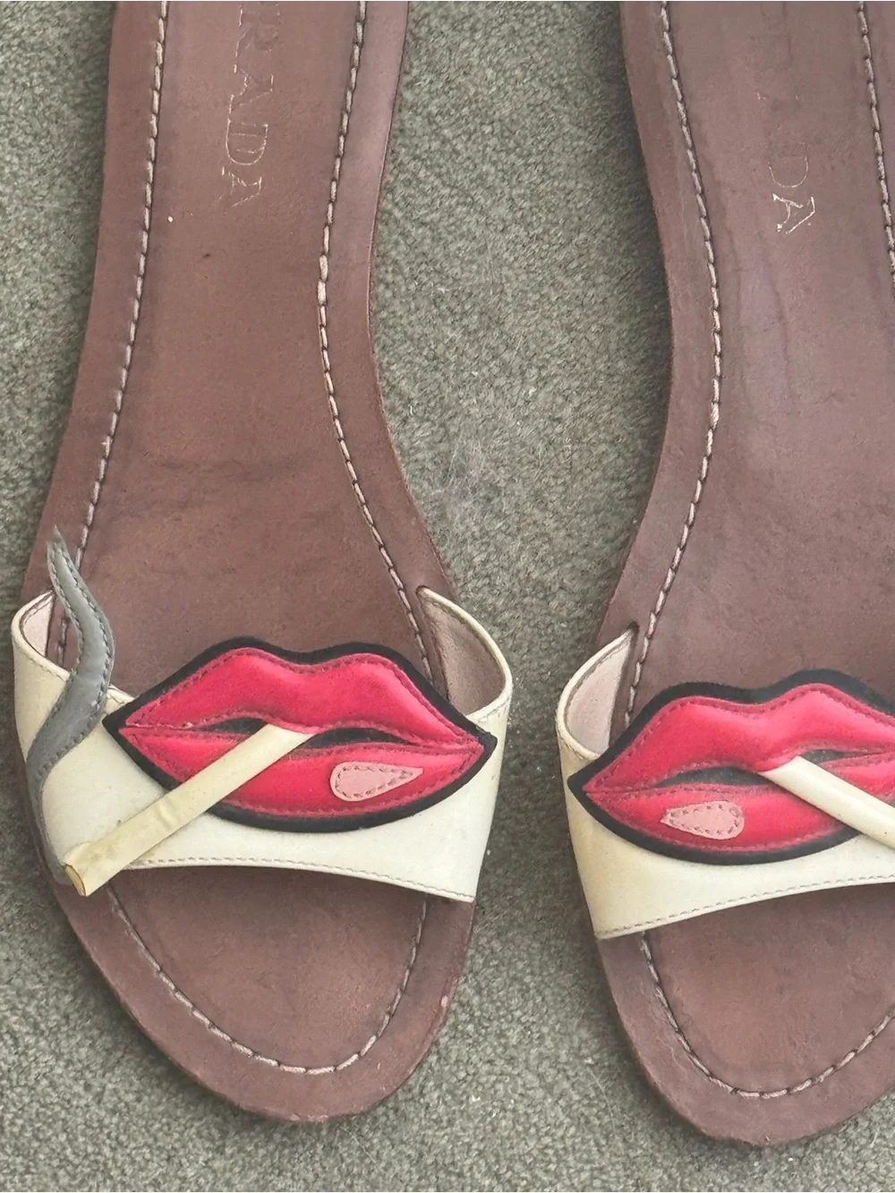 Prada “Smoking Lips” patent leather sandals spring summer 2012